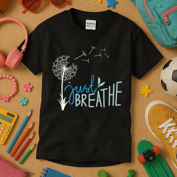 Women’S Just Breathe Relax Let Go Calm Kids T-Shirt