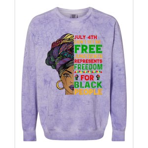 Womens Juneteenth Black Women Because My Ancestor Werent Free 1776 Colorblast Crewneck Sweatshirt