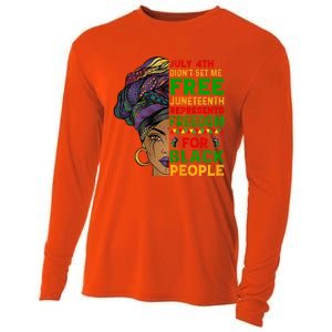 Womens Juneteenth Black Women Because My Ancestor Werent Free 1776 Cooling Performance Long Sleeve Crew