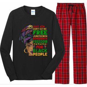 Womens Juneteenth Black Women Because My Ancestor Werent Free 1776 Long Sleeve Pajama Set