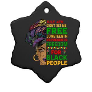 Womens Juneteenth Black Women Because My Ancestor Werent Free 1776 Ceramic Star Ornament