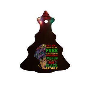 Womens Juneteenth Black Women Because My Ancestor Werent Free 1776 Ceramic Tree Ornament