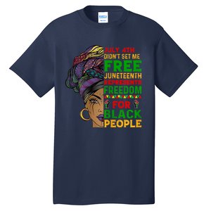 Womens Juneteenth Black Women Because My Ancestor Werent Free 1776 Tall T-Shirt