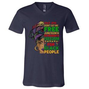 Womens Juneteenth Black Women Because My Ancestor Werent Free 1776 V-Neck T-Shirt