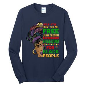 Womens Juneteenth Black Women Because My Ancestor Werent Free 1776 Tall Long Sleeve T-Shirt