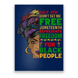 Womens Juneteenth Black Women Because My Ancestor Werent Free 1776 Poster