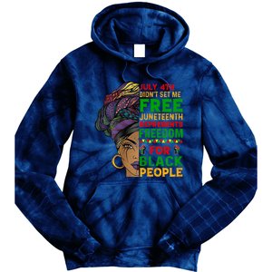 Womens Juneteenth Black Women Because My Ancestor Werent Free 1776 Tie Dye Hoodie