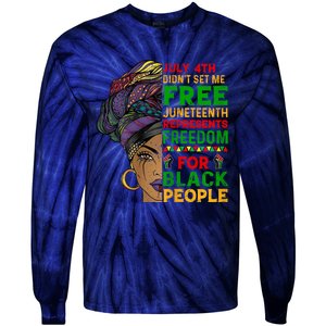 Womens Juneteenth Black Women Because My Ancestor Werent Free 1776 Tie-Dye Long Sleeve Shirt