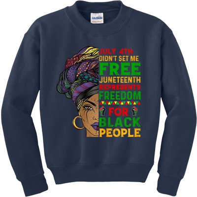 Womens Juneteenth Black Women Because My Ancestor Werent Free 1776 Kids Sweatshirt