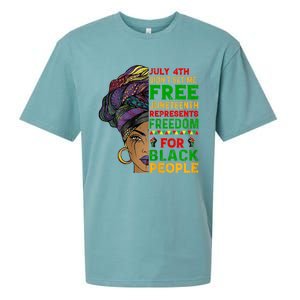 Womens Juneteenth Black Women Because My Ancestor Werent Free 1776 Sueded Cloud Jersey T-Shirt