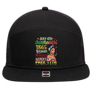 Women Juneteenth Because My Ancestor Werent Free 1776 Gift African Pride 7 Panel Mesh Trucker Snapback Hat