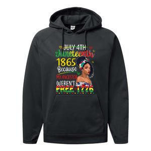 Women Juneteenth Because My Ancestor Werent Free 1776 Gift African Pride Performance Fleece Hoodie