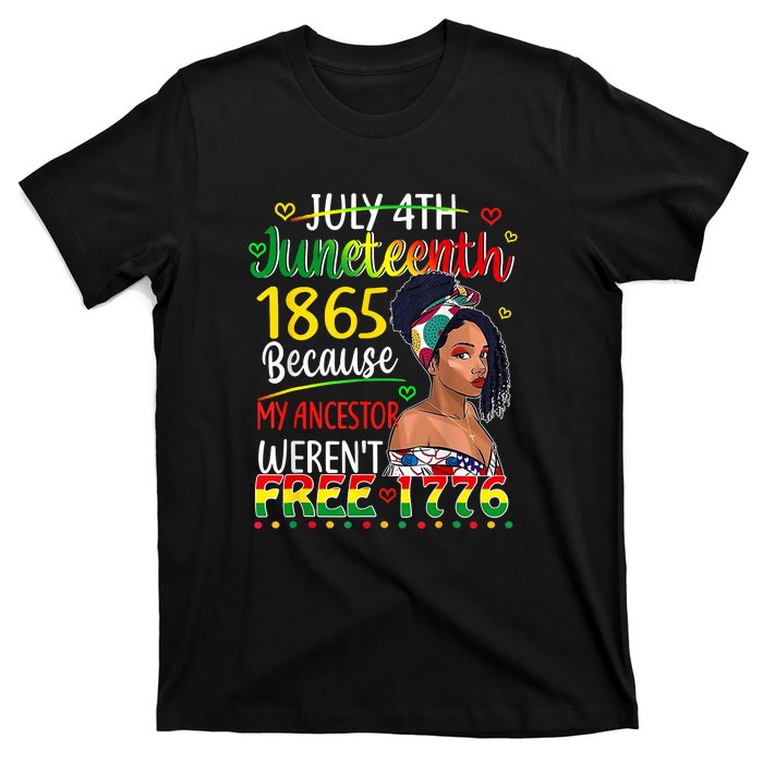 Women Juneteenth Because My Ancestor Werent Free 1776 Gift African Pride T-Shirt