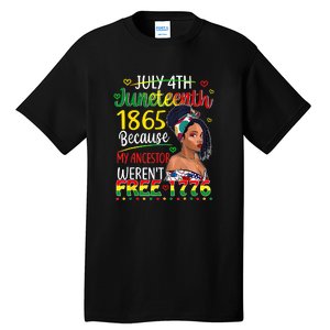 Women Juneteenth Because My Ancestor Werent Free 1776 Gift African Pride Tall T-Shirt