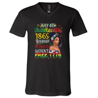 Women Juneteenth Because My Ancestor Werent Free 1776 Gift African Pride V-Neck T-Shirt