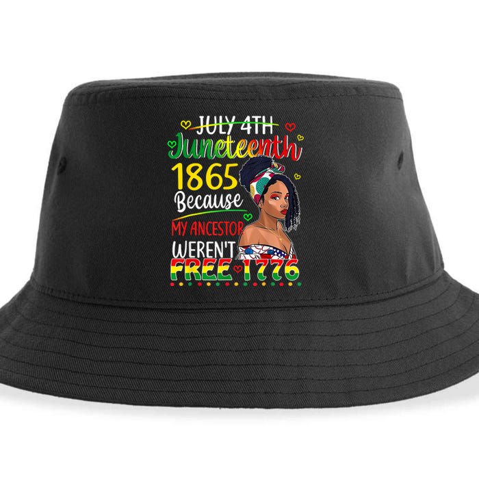 Women Juneteenth Because My Ancestor Werent Free 1776 Gift African Pride Sustainable Bucket Hat