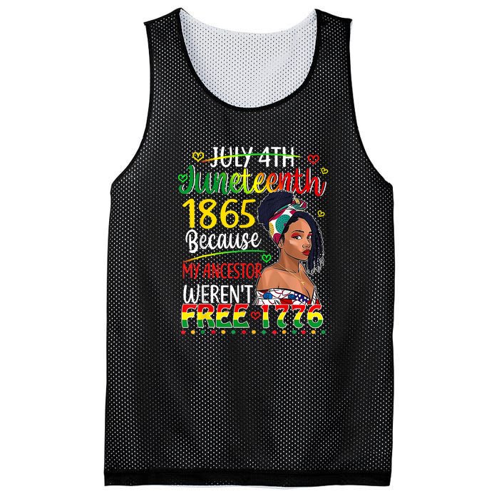 Women Juneteenth Because My Ancestor Werent Free 1776 Gift African Pride Mesh Reversible Basketball Jersey Tank