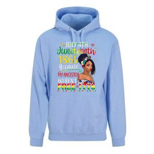 Women Juneteenth Because My Ancestor Werent Free 1776 Gift African Pride Unisex Surf Hoodie