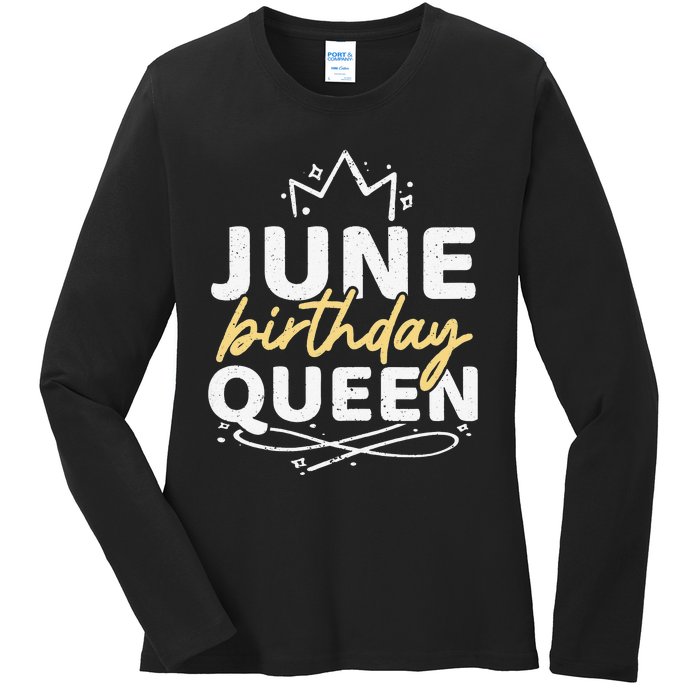 Wo Junge Birthday Queen Ladies Long Sleeve Shirt