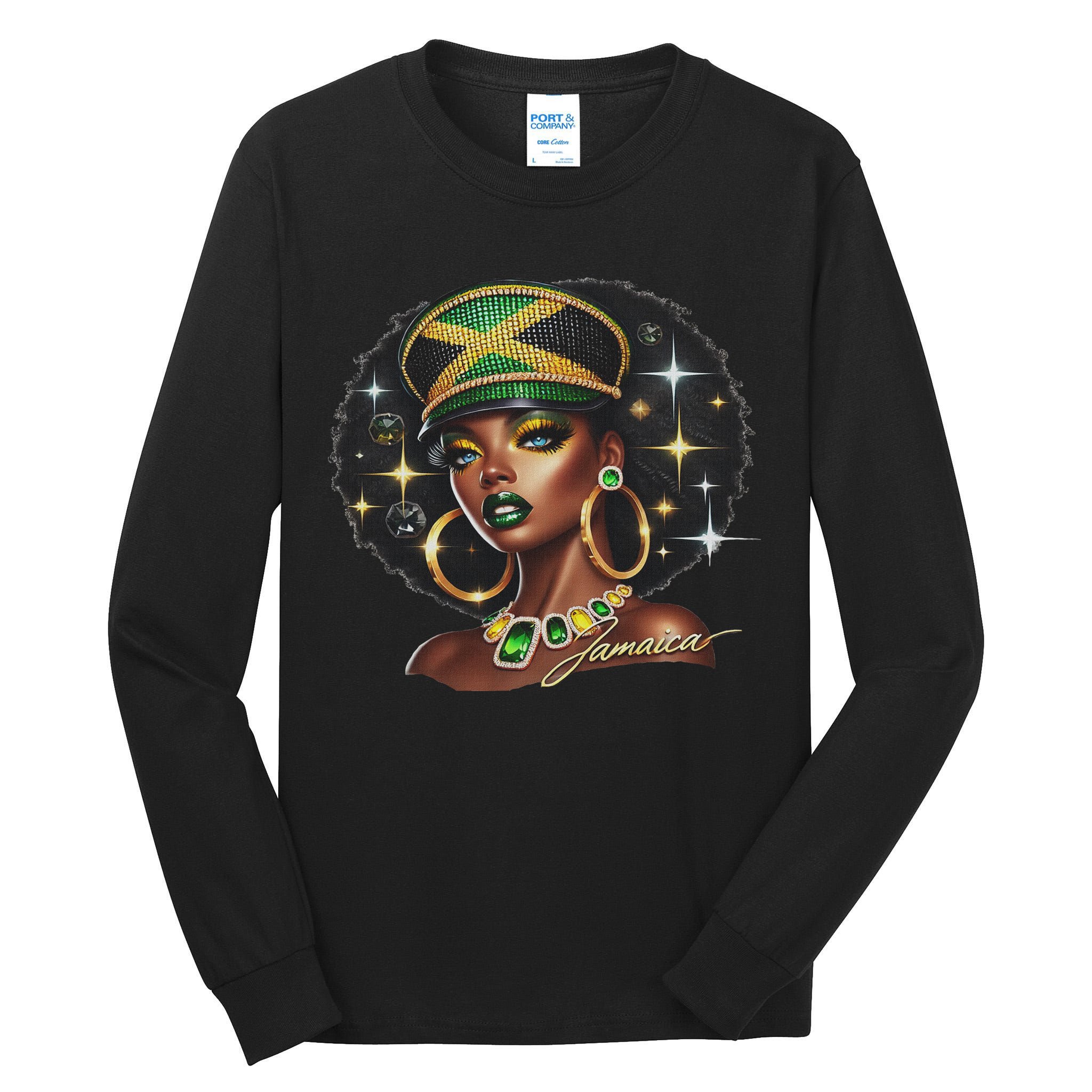 Women Jamaica Clothes Jamaica Flag Tall Long Sleeve T-Shirt