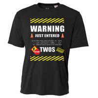 Warning Just Entered Terrible Twos Second 2nd Birthday Boy Cooling Performance Crew T-Shirt