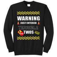 Warning Just Entered Terrible Twos Second 2nd Birthday Boy Sweatshirt