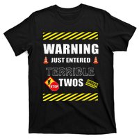 Warning Just Entered Terrible Twos Second 2nd Birthday Boy T-Shirt