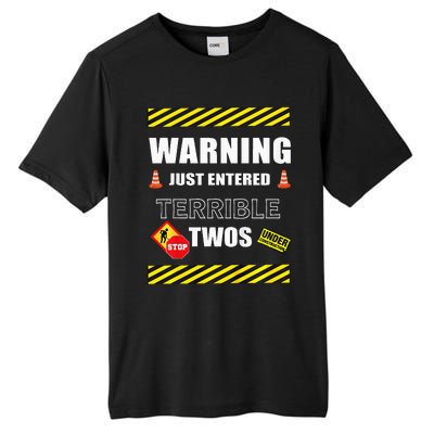 Warning Just Entered Terrible Twos Second 2nd Birthday Boy Tall Fusion ChromaSoft Performance T-Shirt