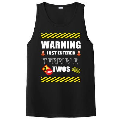 Warning Just Entered Terrible Twos Second 2nd Birthday Boy PosiCharge Competitor Tank