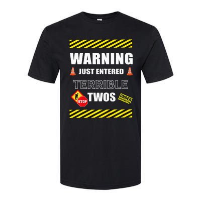 Warning Just Entered Terrible Twos Second 2nd Birthday Boy Softstyle® CVC T-Shirt