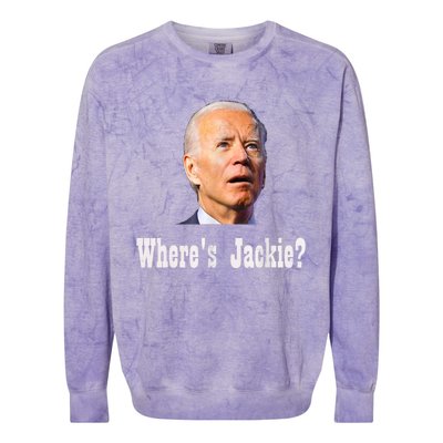 Where's Jackie? Funny AntiBiden Colorblast Crewneck Sweatshirt