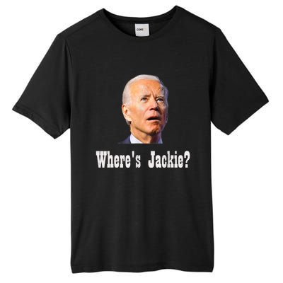 Where's Jackie? Funny AntiBiden Tall Fusion ChromaSoft Performance T-Shirt