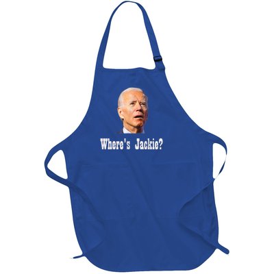 Where's Jackie? Funny AntiBiden Full-Length Apron With Pockets