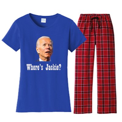 Where's Jackie? Funny AntiBiden Women's Flannel Pajama Set