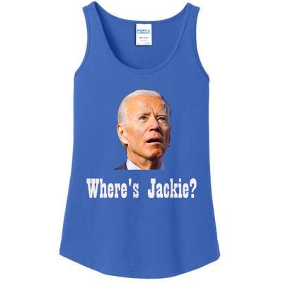 Where's Jackie? Funny AntiBiden Ladies Essential Tank