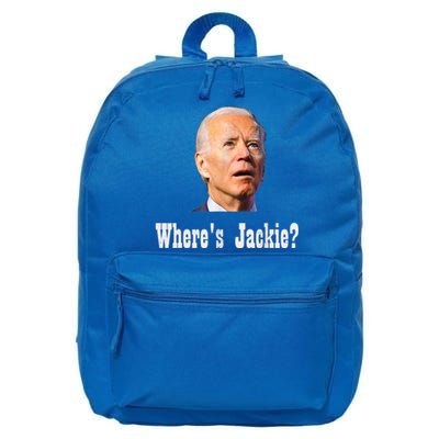 Where's Jackie? Funny AntiBiden 16 in Basic Backpack