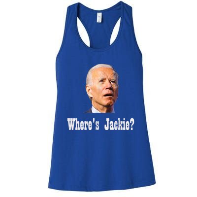 Where's Jackie? Funny AntiBiden Women's Racerback Tank