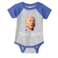 Where's Jackie? Funny AntiBiden Infant Baby Jersey Bodysuit