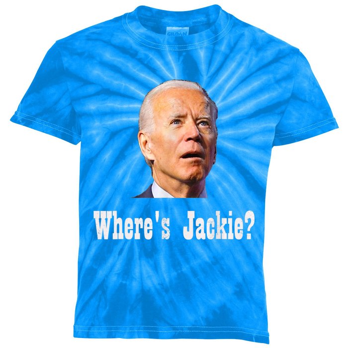 Where's Jackie? Funny AntiBiden Kids Tie-Dye T-Shirt