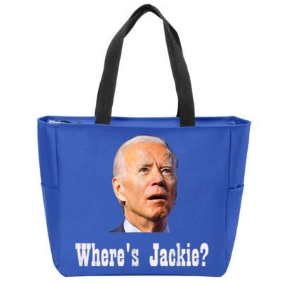 Where's Jackie? Funny AntiBiden Zip Tote Bag