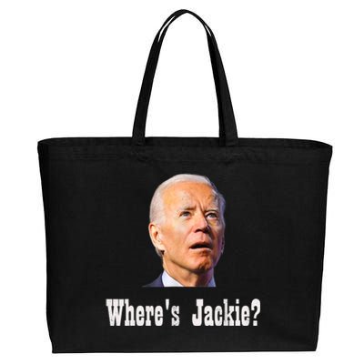 Where's Jackie? Funny AntiBiden Cotton Canvas Jumbo Tote