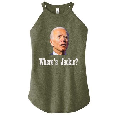 Where's Jackie? Funny AntiBiden Women's Perfect Tri Rocker Tank