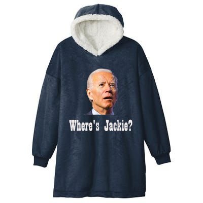 Where's Jackie? Funny AntiBiden Hooded Wearable Blanket