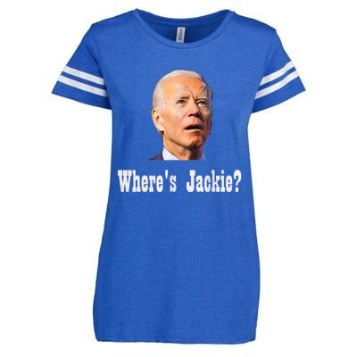 Where's Jackie? Funny AntiBiden Enza Ladies Jersey Football T-Shirt