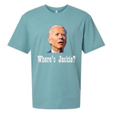 Where's Jackie? Funny AntiBiden Sueded Cloud Jersey T-Shirt