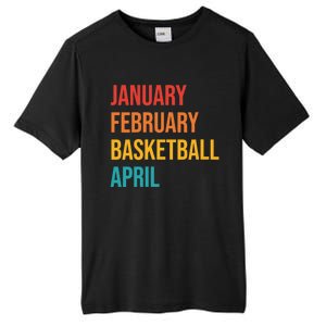 Wo January February Basketball April Funny Retro Tall Fusion ChromaSoft Performance T-Shirt