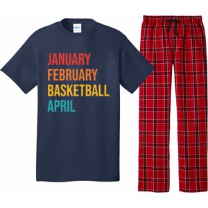 Wo January February Basketball April Funny Retro Pajama Set