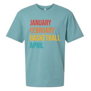 Wo January February Basketball April Funny Retro Sueded Cloud Jersey T-Shirt