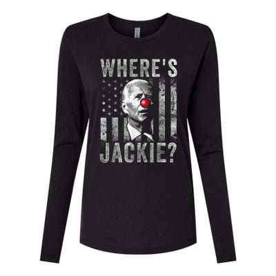 Where's Jackie Funny AntiBiden Womens Cotton Relaxed Long Sleeve T-Shirt