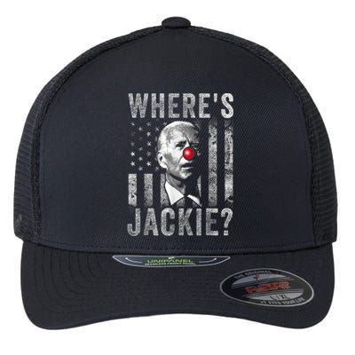 Where's Jackie Funny AntiBiden Flexfit Unipanel Trucker Cap